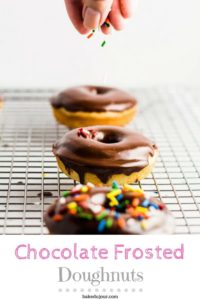 Pinterest graphic for Chocolate Frosted Doughnuts